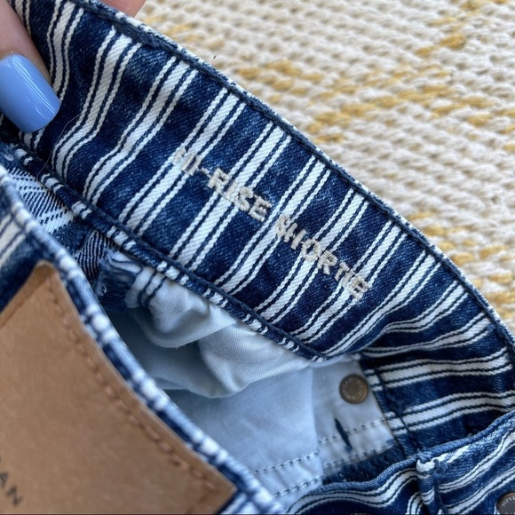 American Eagle stripe hi rise shortie shorts - Picture 4 of 5